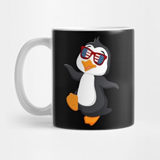 Patriotic Penguin With America Flag Sunglasses 4Th Of July Mug